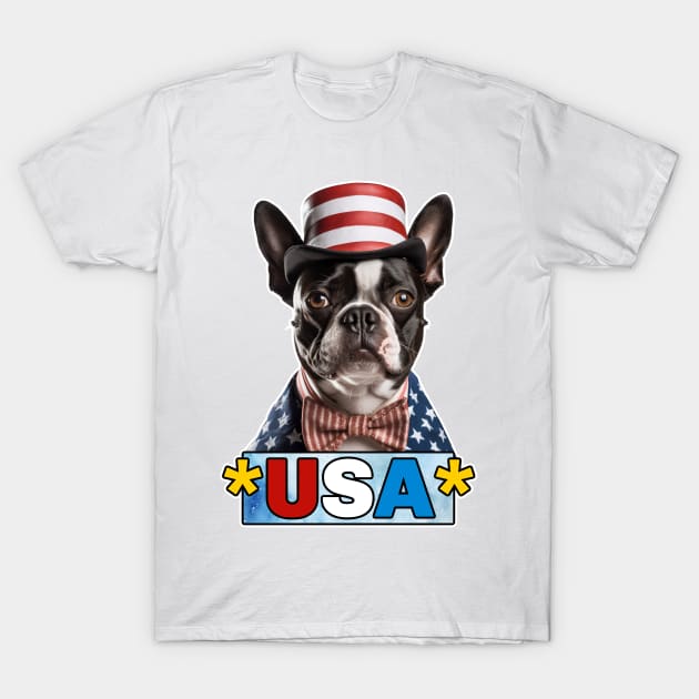 Boston Terrier USA T-Shirt by Corrie Kuipers